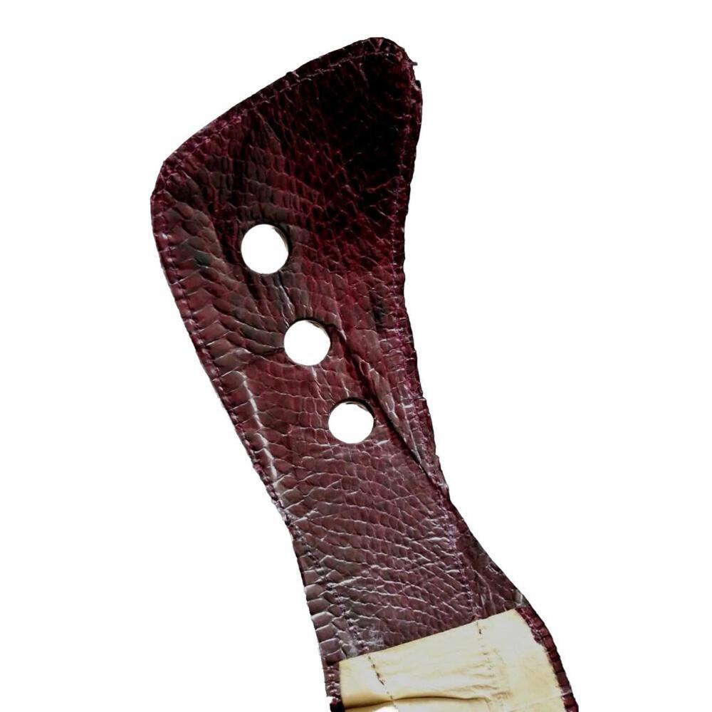 1970s Snake Cinch Waist Belt Dark Cherry Boho Genuine Snake Skin HANDMADE INDIA - Picture 11 of 12